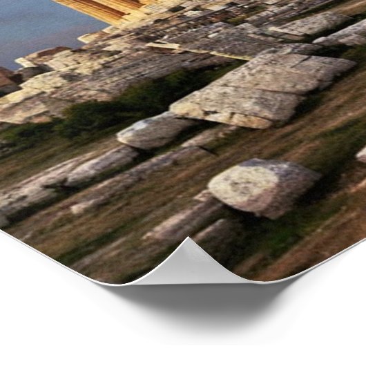 ギリシャのパルテノン神殿 ポスター (角)