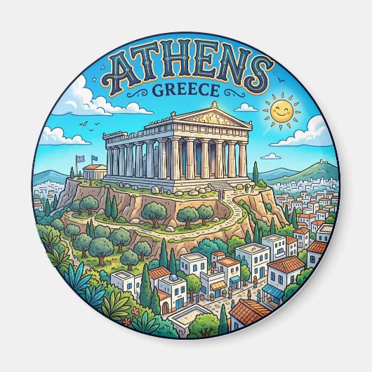 ギリシャのパルテノン神殿 マグネット (正面)