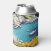 ギリシャのビーチ 缶クーラー (缶正面)