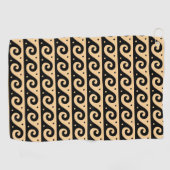 ギリシャのフレット地中海の、波形パターン、ブラウン ゴルフタオル (横)