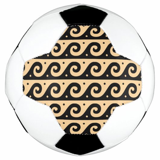 ギリシャのフレット地中海の、波形パターン、ブラウン サッカーボール (正面)