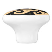 ギリシャのフレット地中海の、波形パターン、ブラウン セラミックノブ (側面)