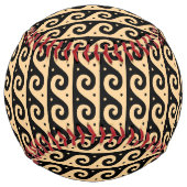 ギリシャのフレット地中海の、波形パターン、ブラウン ソフトボール (裏面)