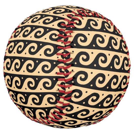 ギリシャのフレット地中海の、波形パターン、ブラウン ソフトボール (アングル)