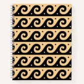 ギリシャのフレット地中海の、波形パターン、ブラウン ノートブック (正面)