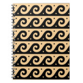 ギリシャのフレット地中海の、波形パターン、ブラウン ノートブック (正面)