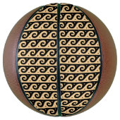 ギリシャのフレット地中海の、波形パターン、ブラウン バスケットボール (縦)