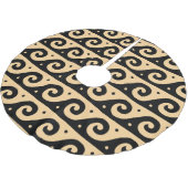 ギリシャのフレット地中海の、波形パターン、ブラウン ブラッシュドポリエステルツリースカート (アングル)