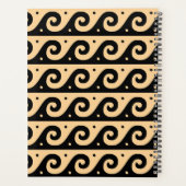 ギリシャのフレット地中海の、波形パターン、ブラウン プランナー手帳 (裏面)