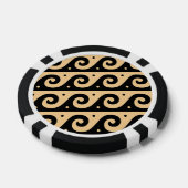 ギリシャのフレット地中海の、波形パターン、ブラウン ポーカーチップ (シングル)