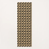 ギリシャのフレット地中海の、波形パターン、ブラウン ヨガマット (正面)