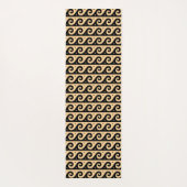 ギリシャのフレット地中海の、波形パターン、ブラウン ヨガマット (裏面)