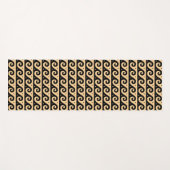 ギリシャのフレット地中海の、波形パターン、ブラウン ヨガマット (正面(横))