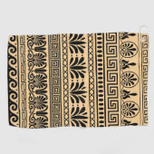 ギリシャのフレット、パタ地中海のーン、ブラウン ゴルフタオル (横)