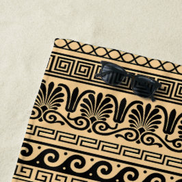 ギリシャのフレット、パタ地中海のーン、ブラウン ビーチタオル