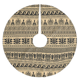 ギリシャのフレット、パタ地中海のーン、ブラウン ブラッシュドポリエステルツリースカート