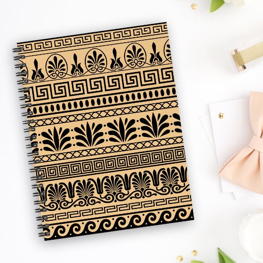 ギリシャのフレット、パタ地中海のーン、ブラウン プランナー手帳