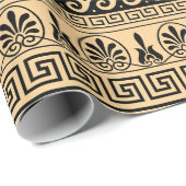 ギリシャのフレット、パタ地中海のーン、ブラウン ラッピングペーパー (ロールコーナー)