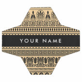 ギリシャのフレット、ミックスミックスミアンダー鍵、ブラウン、あなたの名前 サッカーボール (フラット)