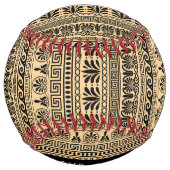 ギリシャのフレット、ミックスミックスミアンダー鍵、ブラウン、あなたの名前 ソフトボール (裏面)