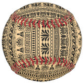 ギリシャのフレット、ミックスミックスミアンダー鍵、ブラウン、あなたの名前 ソフトボール (正面)