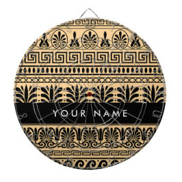 ギリシャのフレット、ミックスミックスミアンダー鍵、ブラウン、あなたの名前 ダーツボード