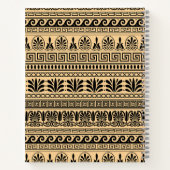 ギリシャのフレット、ミックスミックスミアンダー鍵、ブラウン、あなたの名前 ノートブック (裏面)