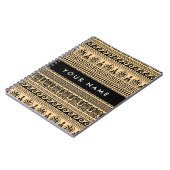 ギリシャのフレット、ミックスミックスミアンダー鍵、ブラウン、あなたの名前 ノートブック (左側)