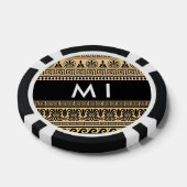 ギリシャのフレット、ミックスミックスミアンダー鍵、ブラウン、あなたの名前 ポーカーチップ (シングル)