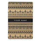 ギリシャのフレット、ミックスミックスミアンダー鍵、ブラウン、あなたの名前 ミニクリップボード (裏面)