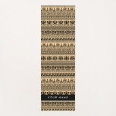 ギリシャのフレット、ミックスミックスミアンダー鍵、ブラウン、あなたの名前 ヨガマット (正面)