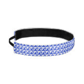 ギリシャのフレッ地中海のト、波のパターン、青 アスレチックヘッドバンド (左)