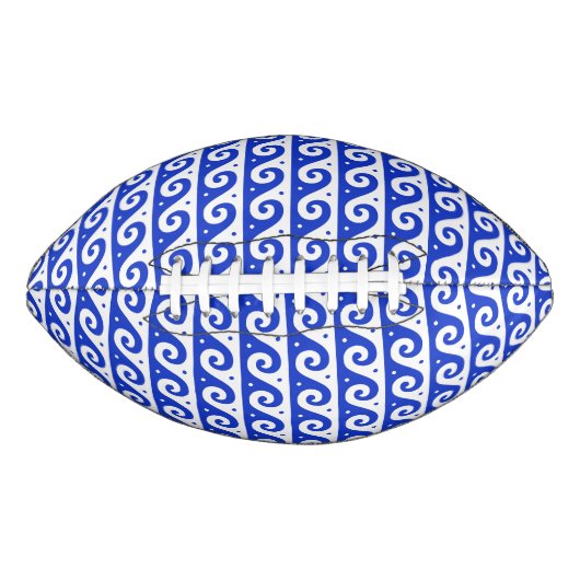 ギリシャのフレッ地中海のト、波のパターン、青 アメリカンフットボール (正面)