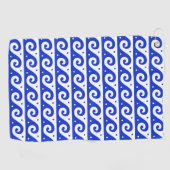 ギリシャのフレッ地中海のト、波のパターン、青 ゴルフタオル (横)