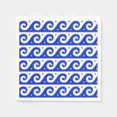 ギリシャのフレッ地中海のト、波のパターン、青 スタンダードカクテルナプキン (正面)