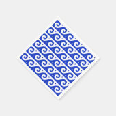 ギリシャのフレッ地中海のト、波のパターン、青 スタンダードカクテルナプキン (角)