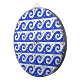 ギリシャのフレッ地中海のト、波のパターン、青 ダーツボード (正面右)