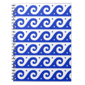 ギリシャのフレッ地中海のト、波のパターン、青 ノートブック (正面)