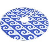 ギリシャのフレッ地中海のト、波のパターン、青 ブラッシュドポリエステルツリースカート (アングル)