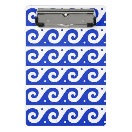 ギリシャのフレッ地中海のト、波のパターン、青 ミニクリップボード