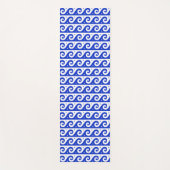 ギリシャのフレッ地中海のト、波のパターン、青 ヨガマット (正面)