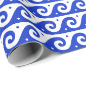 ギリシャのフレッ地中海のト、波のパターン、青 ラッピングペーパー (ロールコーナー)
