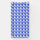 ギリシャのフレッ地中海のト、波のパターン、青 横断幕 (縦)