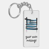 ギリシャのブラシの旗 キーホルダー (正面左)