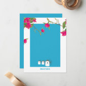 ギリシャのブルガンビリア ギリシャの島 風車 名前 ノートカード (正面/裏面インサイチュ)