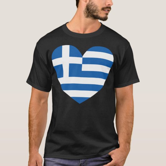ギリシャのプライドフラグのハート Tシャツ (正面)