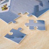 ギリシャのホワイトヒルサイド建物地中海のシー ジグソーパズル (側面)