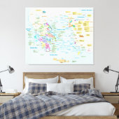 ギリシャのホームレスの地図と英語のラベル キャンバスプリント (インサイチュ (寝室))