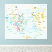 ギリシャのホームレスの地図と英語のラベル キャンバスプリント (インサイチュ (ウッドフロア))
