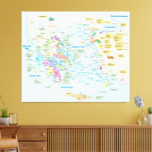 ギリシャのホームレスの地図と英語のラベル キャンバスプリント (インサイチュ (リビング))